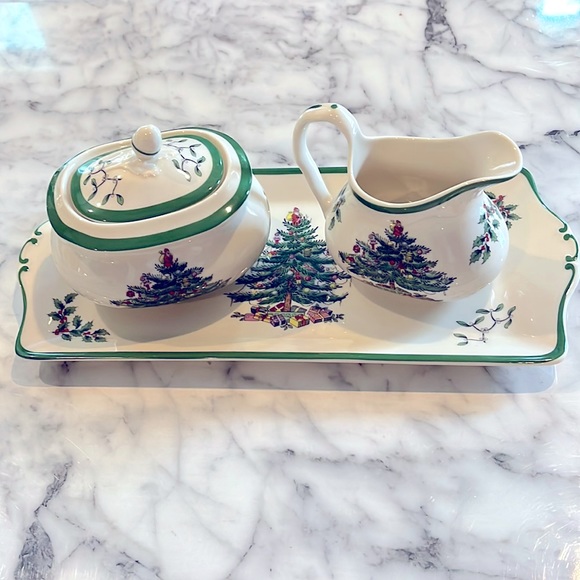 Spode Holiday Spode Cream Sugar Tray Set Poshmark